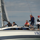 Kevin Darmody at the helm of 'Viking'