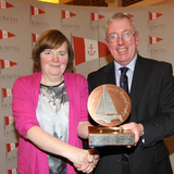 Cliona Murphy Memorial Trophy winners - the Howth 17s Class 
Captain Susan Morgan and Commodore Ian Byrne